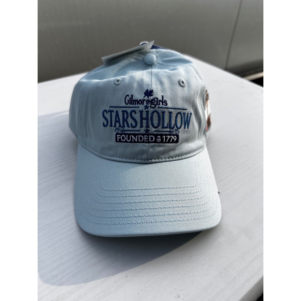 Gilmore Girls Stars Hollow Hat Light Blue Embroidered Gazebo Bow Back NWT